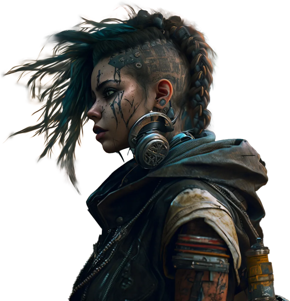 Mujer con tatuajes en la cara y rastas